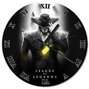 League Of Legends Twisted Fate Şekilli Duvar Saati