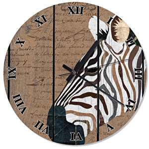 Boyalı Zebra Dekoratif Duvar Saati