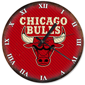 Chicago Bulls Şekilli Duvar Saati