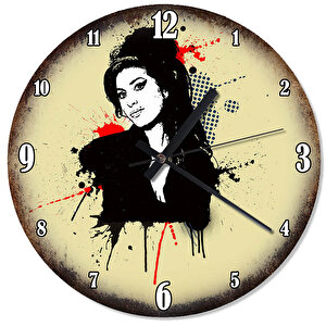Amy Winehouse Baskılı Duvar Saati