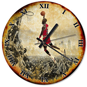 Michael Jordan Desenli Duvar Saati