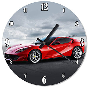 Kırmızı Ferrari 812 Özel Tasarım Duvar Saati