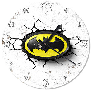 Çatlak Zeminde Batman Logo Sessiz Duvar Saati