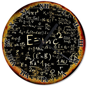 E=mc2 Albert Einstein Şekilli Duvar Saati
