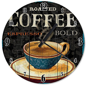 Espresso Kahve Fincanı Mutafak Tipi Duvar Saati