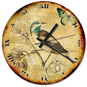 Daldaki Kuş Şekilli Duvar Saati