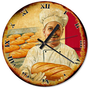 Eski Fırın Ve Ekmek Analog Duvar Saati