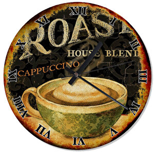 Cappuccino Kahve Fincanı Şekilli Duvar Saati
