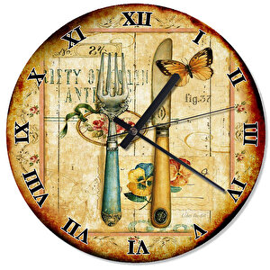 Eski Çatal Ve Bıçak Tasarım Duvar Saati
