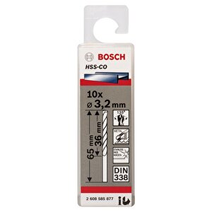 Hss-co Kobaltlı Matkap Ucu 3,2 Mm 10'lu 2608585877