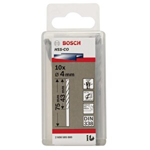 Hss 4 Mm 10'lu Kobaltlı Matkap Ucu 2608585880