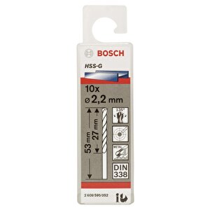 Hss-g 2,2x53 Mm Metal Matkap Ucu 10'lu Paket 2608595052