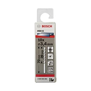 Hss-g 3,4x70 Mm Metal Matkap Ucu 10'lu Paket 2608585482