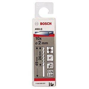 Bosch Hss-g 2 Mm 10'lu Taşlanmış Metal Matkap Ucu 2608595051