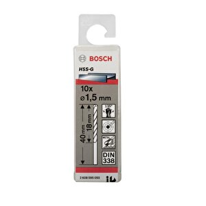 Hss-g 1,5 Mm 10'lu Taşlanmış Metal Matkap Ucu 2608595050