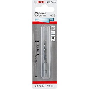 Impact Hss 2,0x60mm 1/4" Altıgen Matkap Ucu 2608577045