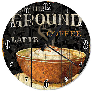 Coffee Latte Kahve Fincanı Tasarım Duvar Saati