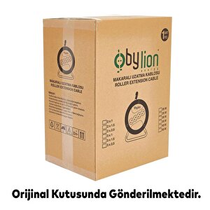 Bylion Ip20 Metal Makaralı Seyyar 4 Prizli Uzatma Kablosu 3x2.5 Mm Ttr Kablo 40 Metre Termal Sigorta