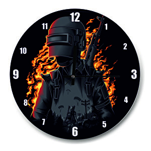 Pubg Oyuncu İllüstrasyon  Duvar Saati