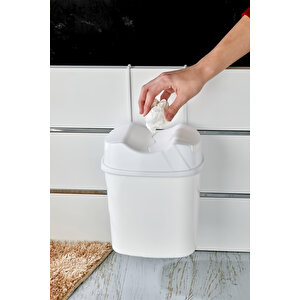Mutfak Çöp Kovası Beyaz Askılı Çöp Kovası 5,5 Litre