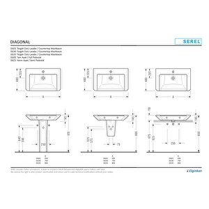 Diagonal Lavabo 48x65 Cm (dg01) + Dıagonal Tam Ayak (dg05) Dg01+dg05