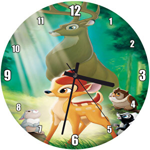 Ormanda Bambi Ve Babası  Duvar Saati