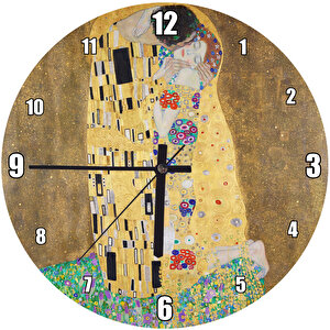 Gustav Klimt Öpücük Tablosu Duvar Saati