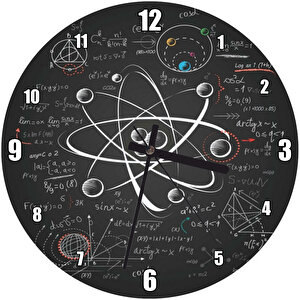 Atomik Araştırma Çizim Üzerinde Formüller Duvar Saati