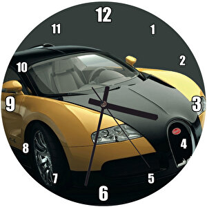 Sarı Siyah Bugatti Veyron Eb 164  Duvar Saati