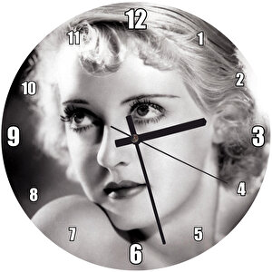 Bette Davis Hollywood Aktris Duvar Saati