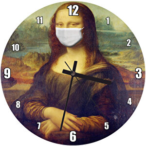 Maskeli Mona Lisa Duvar Saati