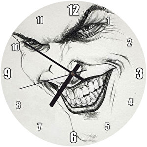 Joker Karakalem Çalışması Görseli Duvar Saati