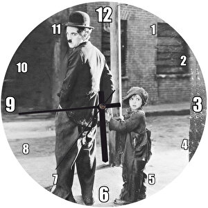 The Kid Charles Chaplin Ve Jackie Coogan Duvar Saati