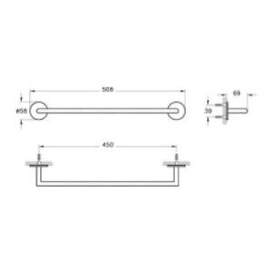 Vitra Origin Havluluk A44886 45 Cm - Krom