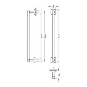 Vitra Q-line Uzun Havluluk A44995 Krom