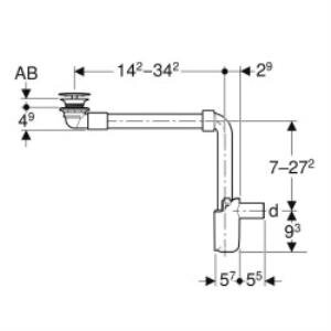 Geberit 152.084.21.1 Lavabo Sifonu Yer Tasarrufu 1/4 - Süzgeç Ve Kapaklı