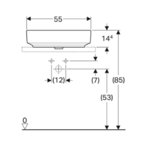 Geberit Variform 500.779.01.2 Diktdörtgen Lavabo - Beyaz 55 Cm