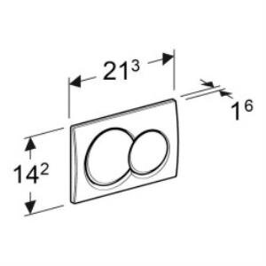 Geberit Alpha01 115.035.46.1 Kumanda Kapağı - Çift Basmalı - Mat Krom