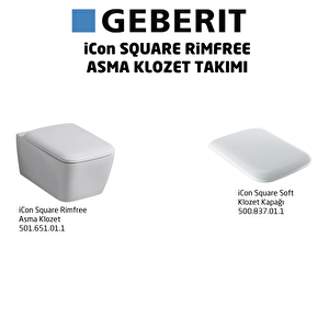 Icon Square Rimfree Soft Asma Klozet Takımı