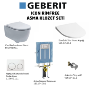 Icon Rimfree Alpha10 Soft Slim Asma Klozet Seti - Beyaz