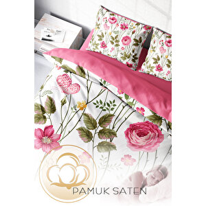 Monohome Relax Flower 3d Pamuk Saten Çift Kişilik Nevresim Takımı