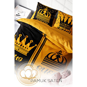 Monohome King - Queen 3d Pamuk Saten Çift Kişilik Nevresim Takımı