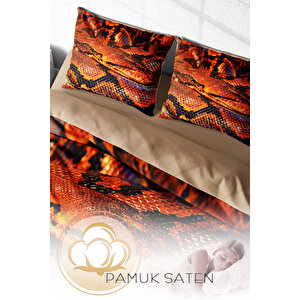 Monohome Snakecharmer 3d Pamuk Saten Çift Kişilik Nevresim Takımı