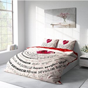 Sevgililer Günü Pamuk Saten Çift Kişilik Nevresim Takımı My Darling