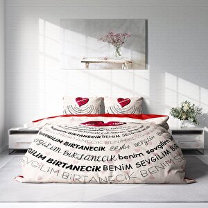 Sevgililer Günü Pamuk Saten Çift Kişilik Nevresim Takımı My Darling