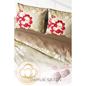 Monohome Rose Cream - 1007 Naturel Çift Kişilik Nevresim Takımı