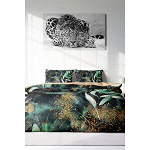 Floral Watercolor 3d Pamuk Saten Çift Kişilik Nevresim Takımı