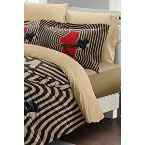 Monohome Sevgililer Günü Çift Kişilik Nevresim Takımı%100 Pamuk Saten Bitanecik Sevgilim