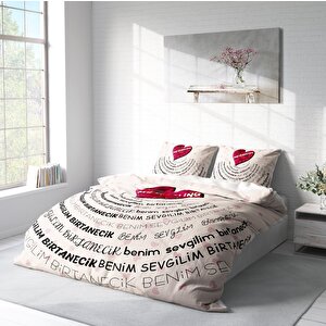 Sevgililer Günü Pamuk Saten Çift Kişilik Nevresim Takımı My Darling