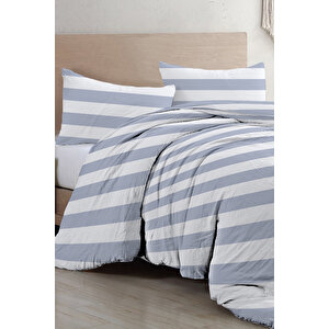 Monohome Soft Strip Luxury Çift Kişilik Pamuk Saten Nevresim Takımı